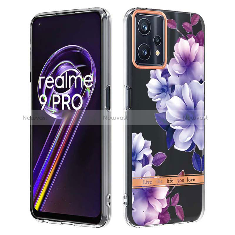 Silicone Candy Rubber Gel Fashionable Pattern Soft Case Cover Y06B for Realme 9 Pro 5G Purple