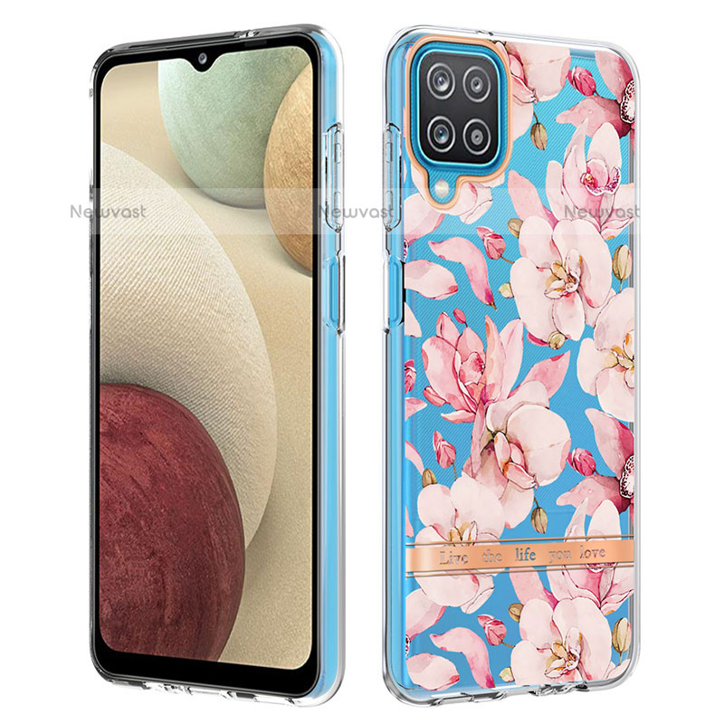 Silicone Candy Rubber Gel Fashionable Pattern Soft Case Cover Y06B for Samsung Galaxy A12 Pink