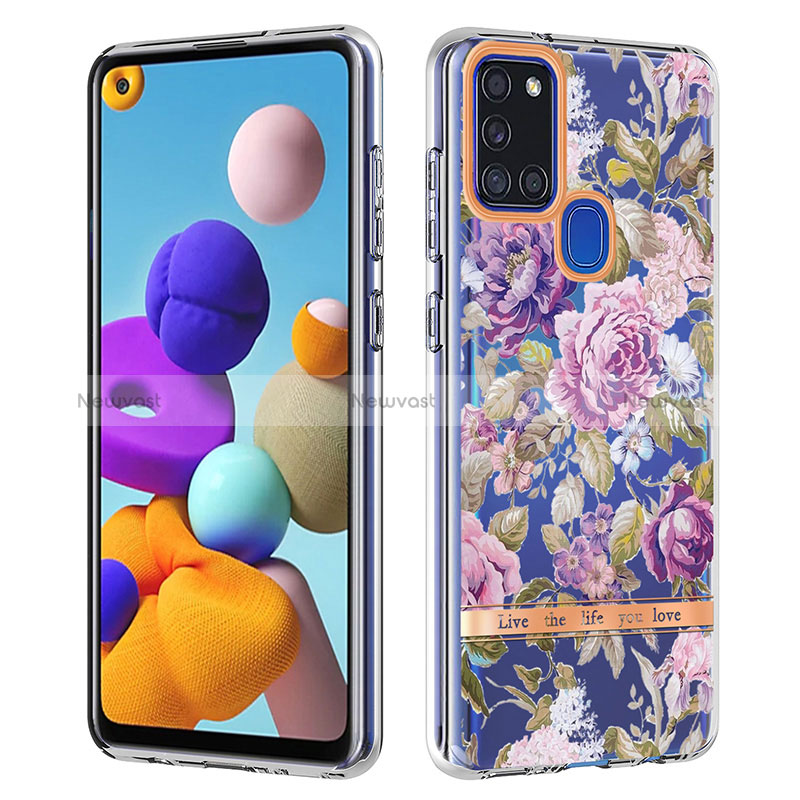 Silicone Candy Rubber Gel Fashionable Pattern Soft Case Cover Y06B for Samsung Galaxy A21s