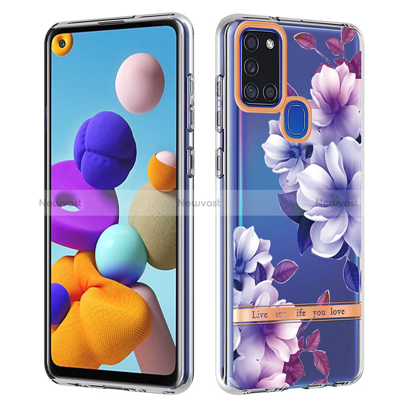 Silicone Candy Rubber Gel Fashionable Pattern Soft Case Cover Y06B for Samsung Galaxy A21s