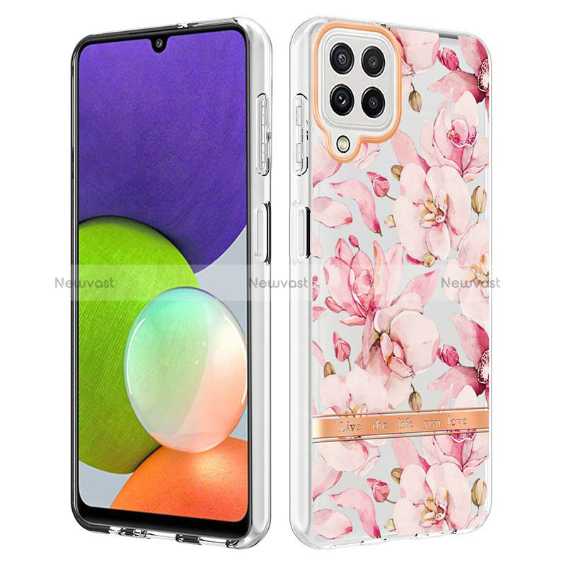 Silicone Candy Rubber Gel Fashionable Pattern Soft Case Cover Y06B for Samsung Galaxy A22 4G Pink