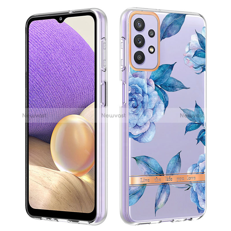 Silicone Candy Rubber Gel Fashionable Pattern Soft Case Cover Y06B for Samsung Galaxy A23 4G Blue