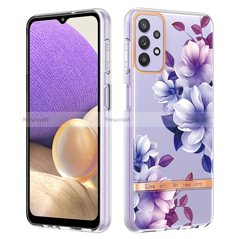 Silicone Candy Rubber Gel Fashionable Pattern Soft Case Cover Y06B for Samsung Galaxy A23 4G Purple