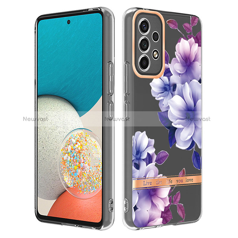 Silicone Candy Rubber Gel Fashionable Pattern Soft Case Cover Y06B for Samsung Galaxy A53 5G Purple