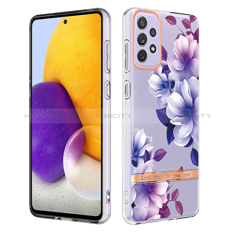 Silicone Candy Rubber Gel Fashionable Pattern Soft Case Cover Y06B for Samsung Galaxy A73 5G Purple