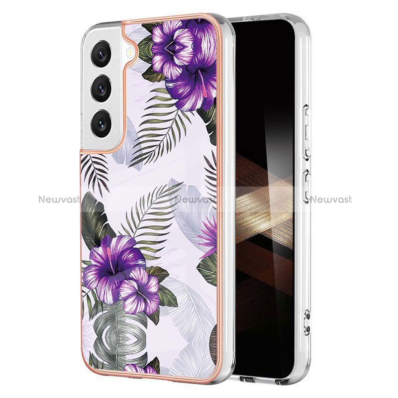 Silicone Candy Rubber Gel Fashionable Pattern Soft Case Cover Y10B for Samsung Galaxy S24 5G Purple