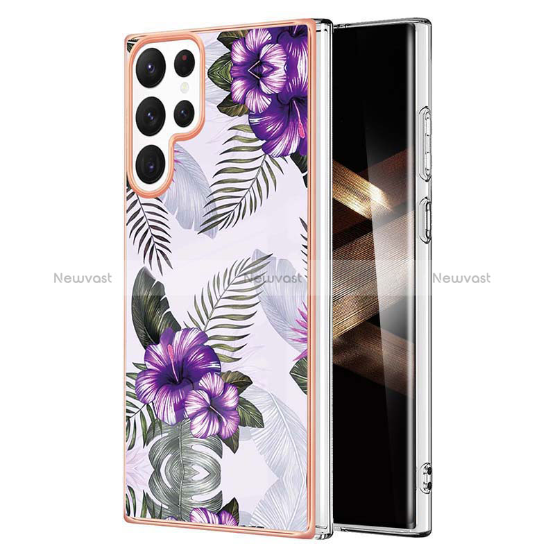 Silicone Candy Rubber Gel Fashionable Pattern Soft Case Cover Y10B for Samsung Galaxy S25 Ultra 5G Purple