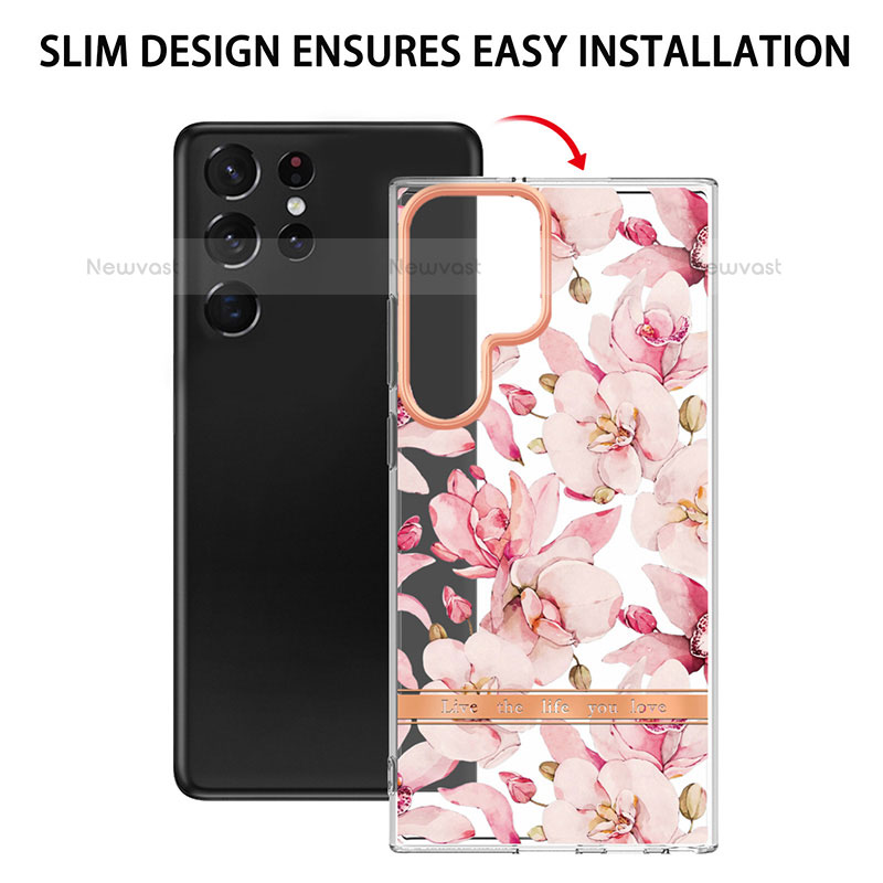 Silicone Candy Rubber Gel Fashionable Pattern Soft Case Cover Y12B for Samsung Galaxy S22 Ultra 5G