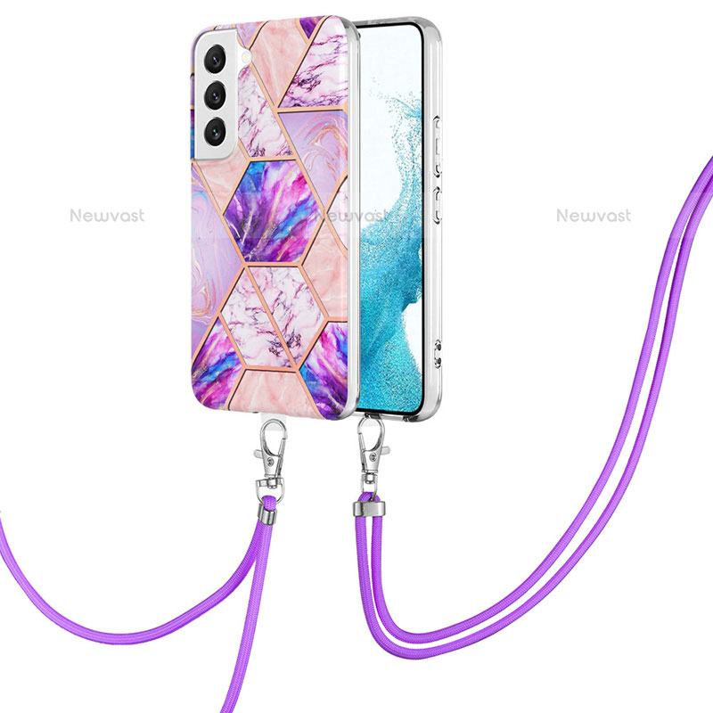 Silicone Candy Rubber Gel Fashionable Pattern Soft Case Cover Y18B for Samsung Galaxy S23 Plus 5G Clove Purple