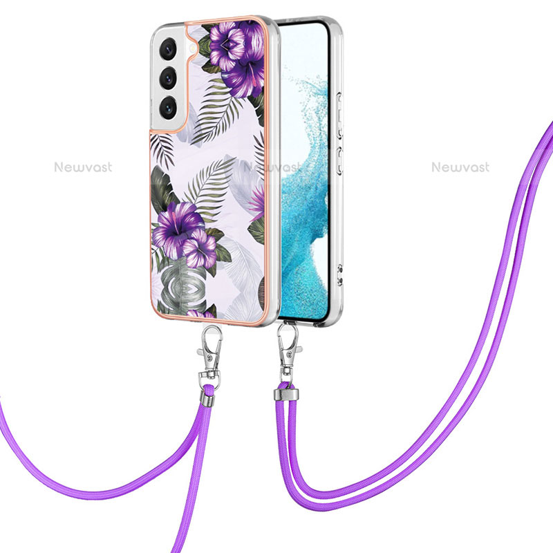 Silicone Candy Rubber Gel Fashionable Pattern Soft Case Cover Y20B for Samsung Galaxy S21 Plus 5G Purple