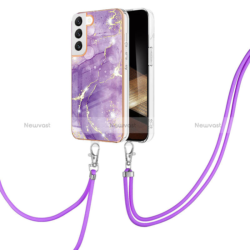 Silicone Candy Rubber Gel Fashionable Pattern Soft Case Cover Y21B for Samsung Galaxy S24 5G Purple