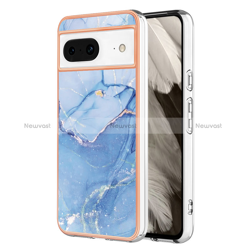 Silicone Candy Rubber Gel Fashionable Pattern Soft Case Cover YB1 for Google Pixel 8 5G Blue