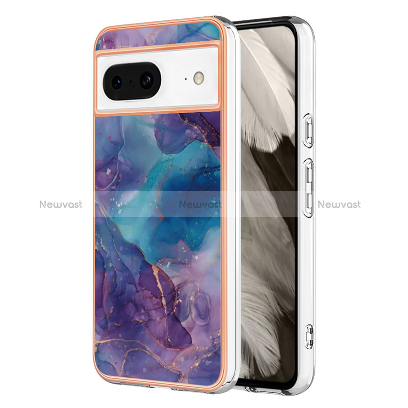 Silicone Candy Rubber Gel Fashionable Pattern Soft Case Cover YB1 for Google Pixel 8 5G Purple