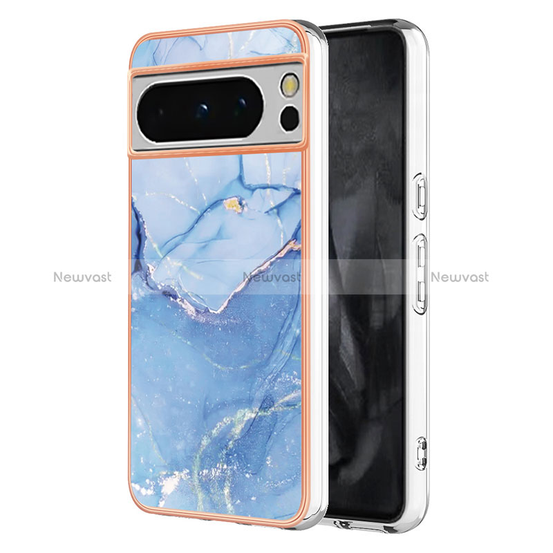 Silicone Candy Rubber Gel Fashionable Pattern Soft Case Cover YB1 for Google Pixel 8 Pro 5G Blue