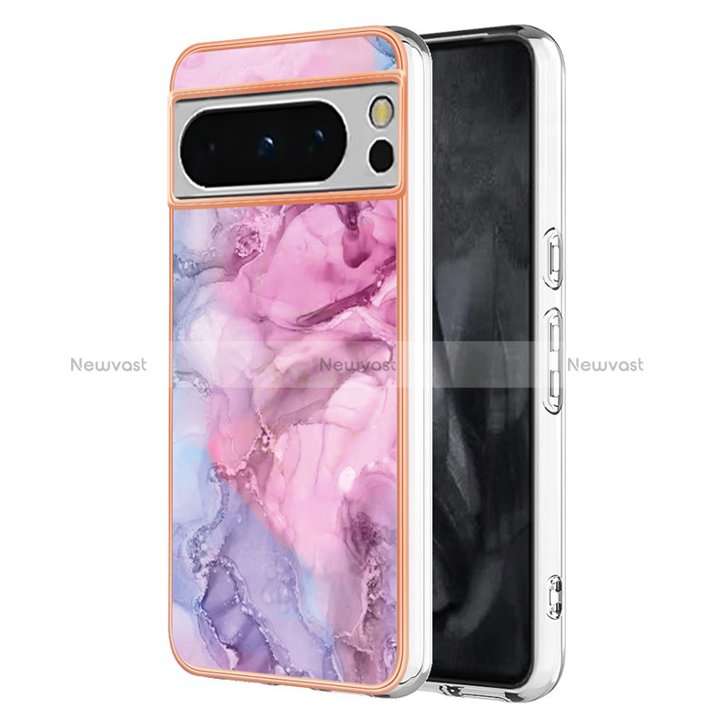 Silicone Candy Rubber Gel Fashionable Pattern Soft Case Cover YB1 for Google Pixel 8 Pro 5G Clove Purple