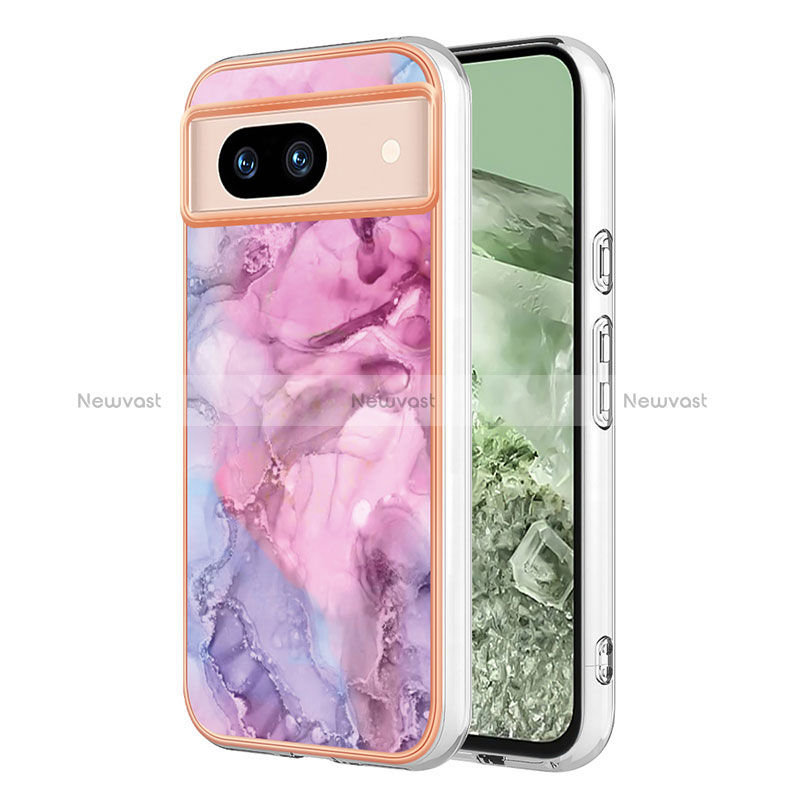 Silicone Candy Rubber Gel Fashionable Pattern Soft Case Cover YB1 for Google Pixel 8a 5G Pink