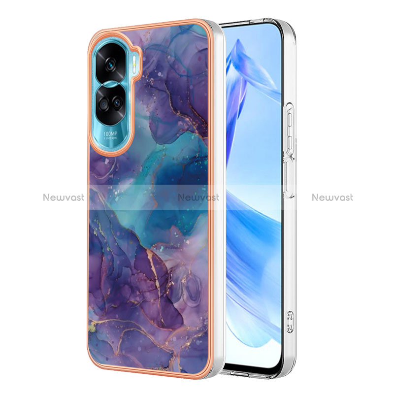 Silicone Candy Rubber Gel Fashionable Pattern Soft Case Cover YB1 for Huawei Honor 90 Lite 5G Purple