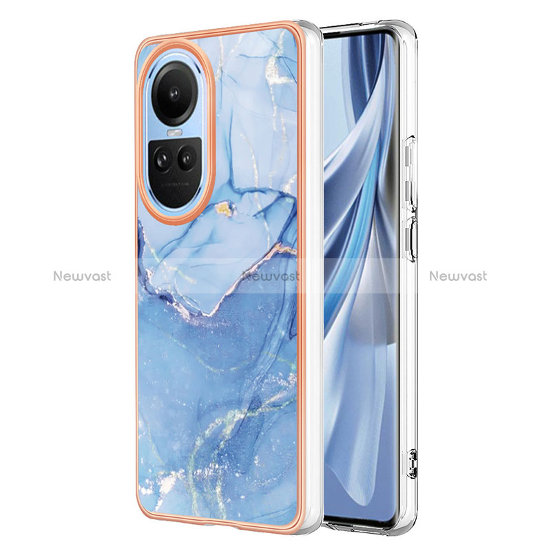 Silicone Candy Rubber Gel Fashionable Pattern Soft Case Cover YB1 for Oppo Reno10 5G Blue