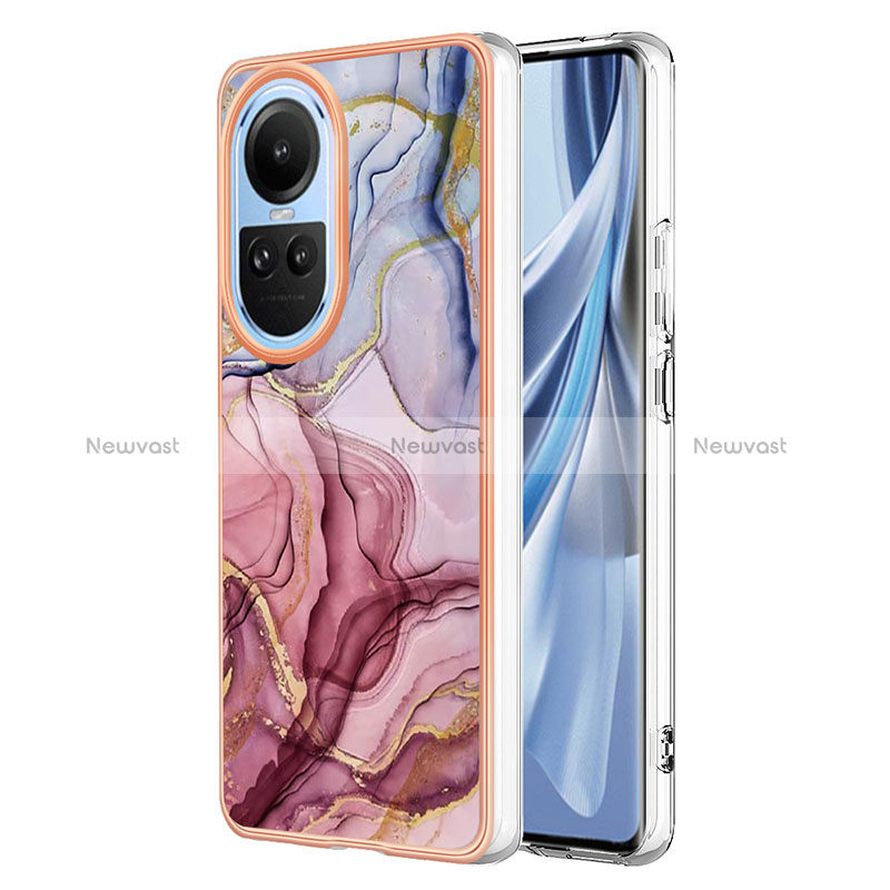 Silicone Candy Rubber Gel Fashionable Pattern Soft Case Cover YB1 for Oppo Reno10 Pro 5G Clove Purple