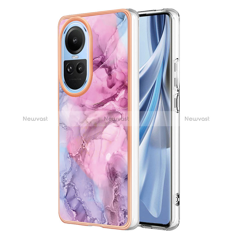 Silicone Candy Rubber Gel Fashionable Pattern Soft Case Cover YB1 for Oppo Reno10 Pro 5G Pink