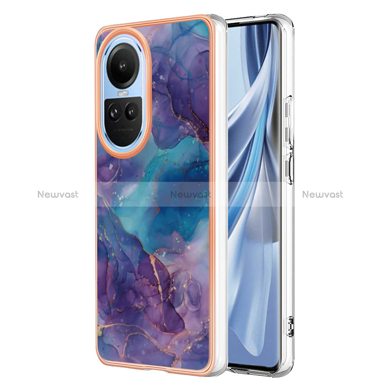 Silicone Candy Rubber Gel Fashionable Pattern Soft Case Cover YB1 for Oppo Reno10 Pro 5G Purple