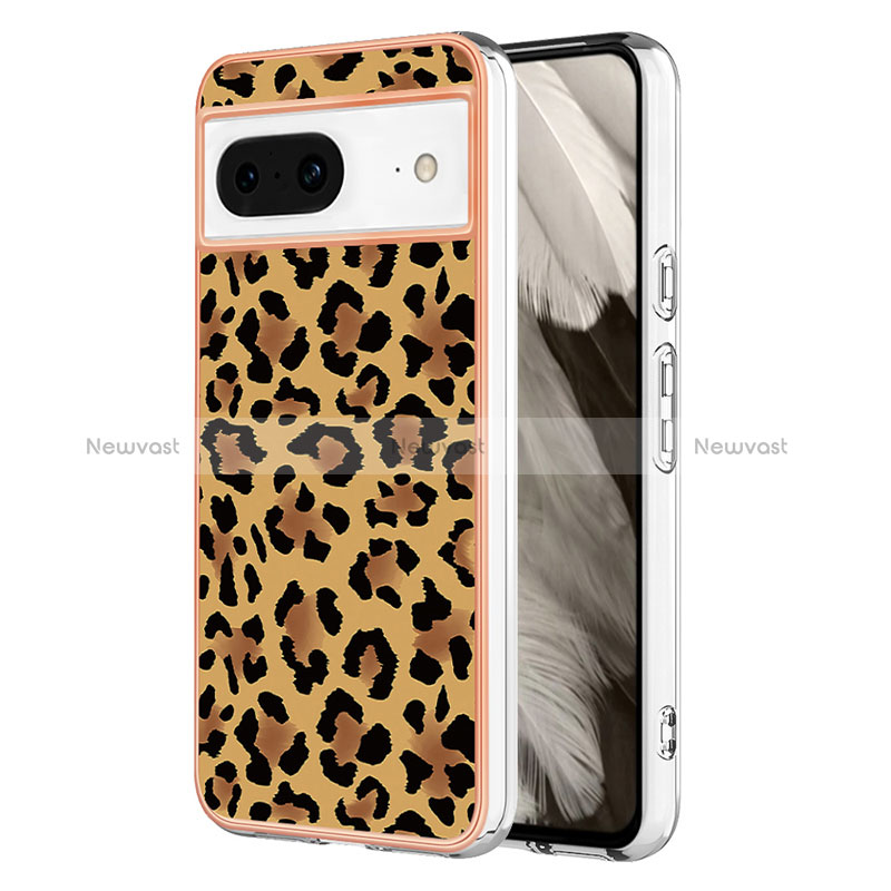 Silicone Candy Rubber Gel Fashionable Pattern Soft Case Cover YB2 for Google Pixel 8 5G Brown