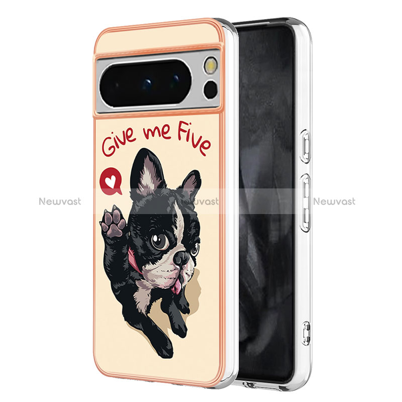 Silicone Candy Rubber Gel Fashionable Pattern Soft Case Cover YB2 for Google Pixel 8 Pro 5G Khaki