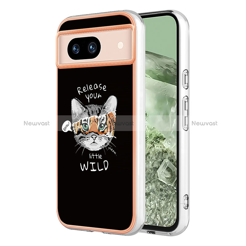 Silicone Candy Rubber Gel Fashionable Pattern Soft Case Cover YB2 for Google Pixel 8a 5G Black