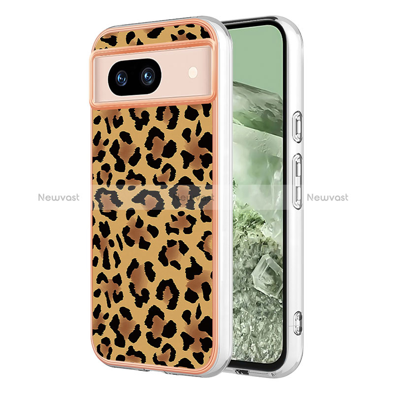 Silicone Candy Rubber Gel Fashionable Pattern Soft Case Cover YB2 for Google Pixel 8a 5G Brown