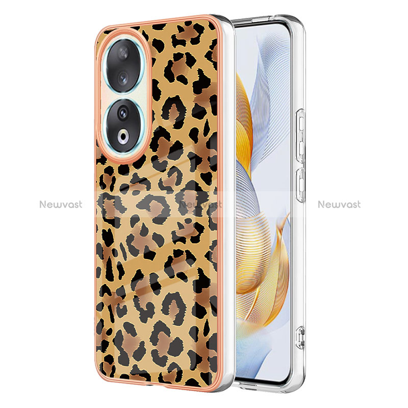 Silicone Candy Rubber Gel Fashionable Pattern Soft Case Cover YB2 for Huawei Honor 90 5G Brown