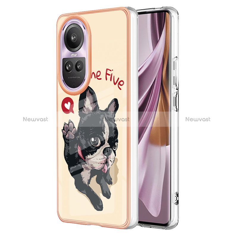 Silicone Candy Rubber Gel Fashionable Pattern Soft Case Cover YB2 for Oppo Reno10 Pro 5G Khaki