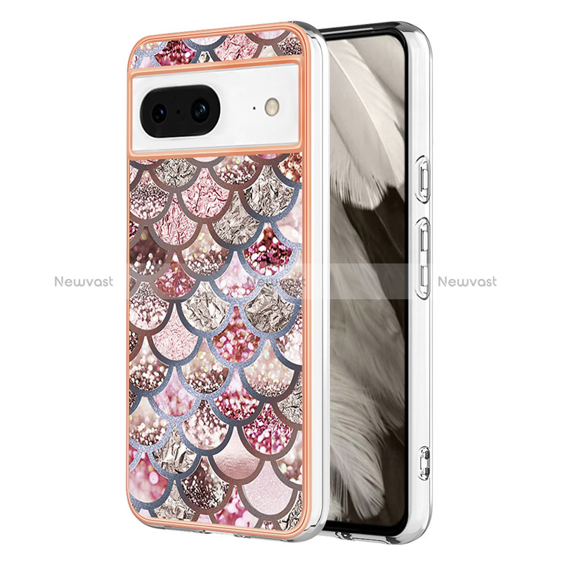 Silicone Candy Rubber Gel Fashionable Pattern Soft Case Cover YB3 for Google Pixel 8 5G Brown