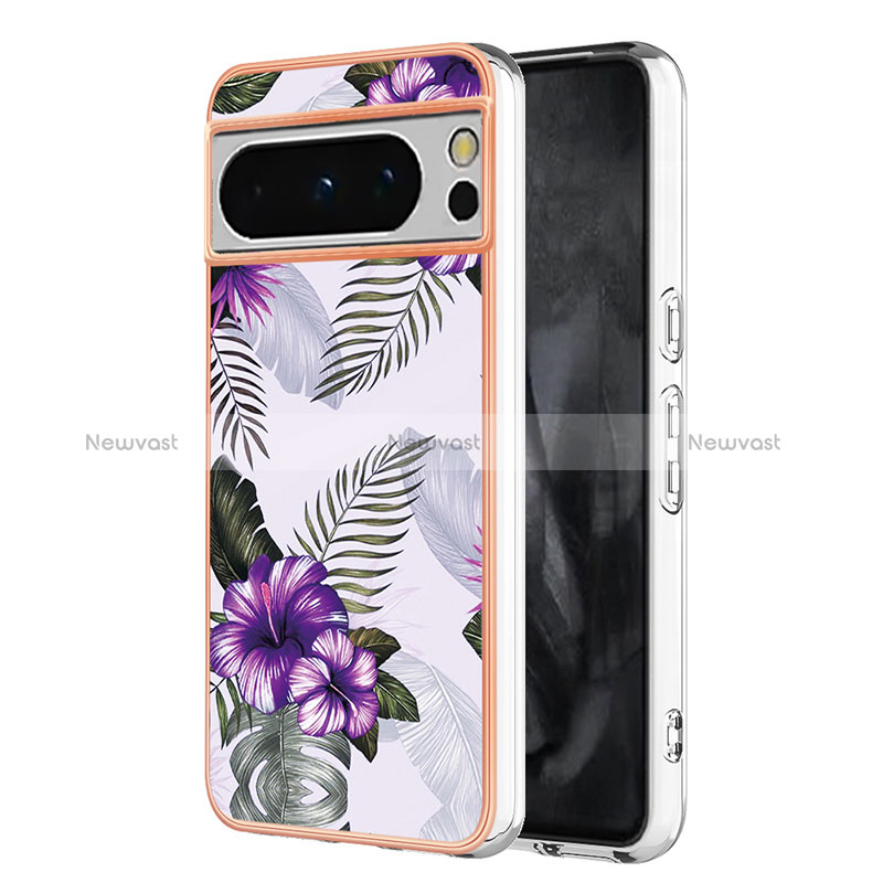 Silicone Candy Rubber Gel Fashionable Pattern Soft Case Cover YB3 for Google Pixel 8 Pro 5G Purple