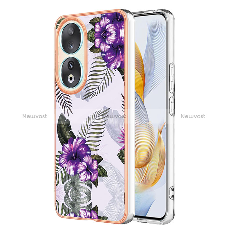 Silicone Candy Rubber Gel Fashionable Pattern Soft Case Cover YB3 for Huawei Honor 90 5G Purple