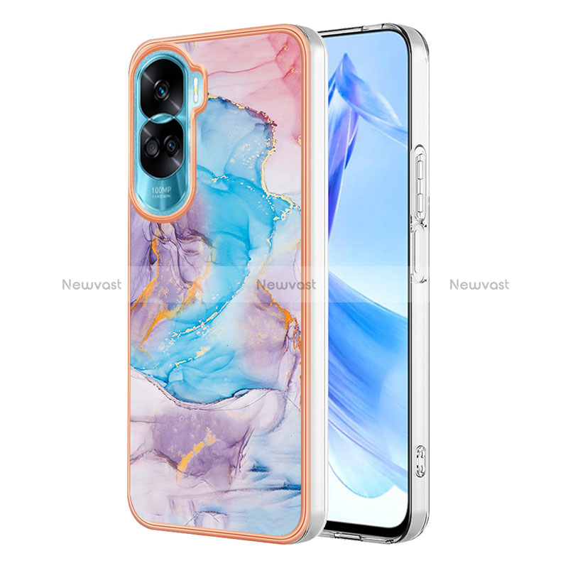 Silicone Candy Rubber Gel Fashionable Pattern Soft Case Cover YB3 for Huawei Honor 90 Lite 5G Blue