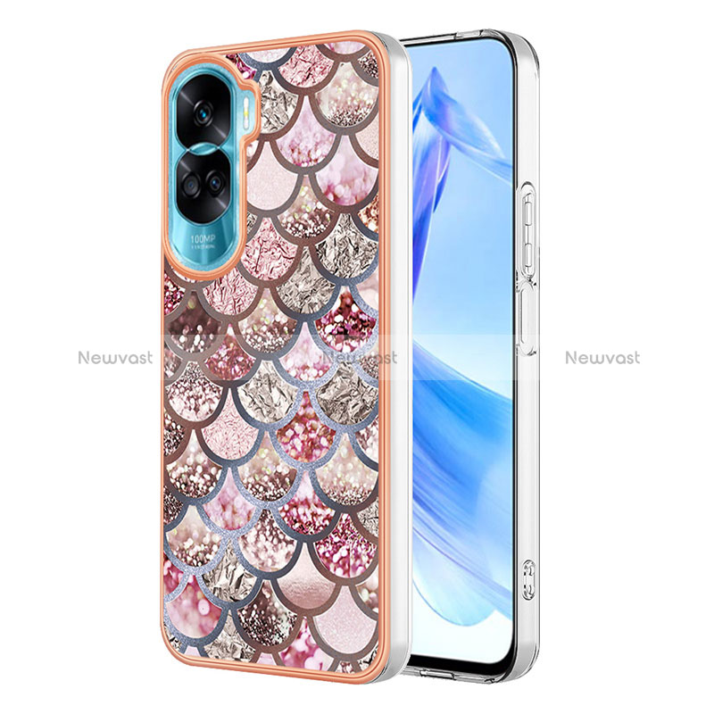 Silicone Candy Rubber Gel Fashionable Pattern Soft Case Cover YB3 for Huawei Honor 90 Lite 5G Brown