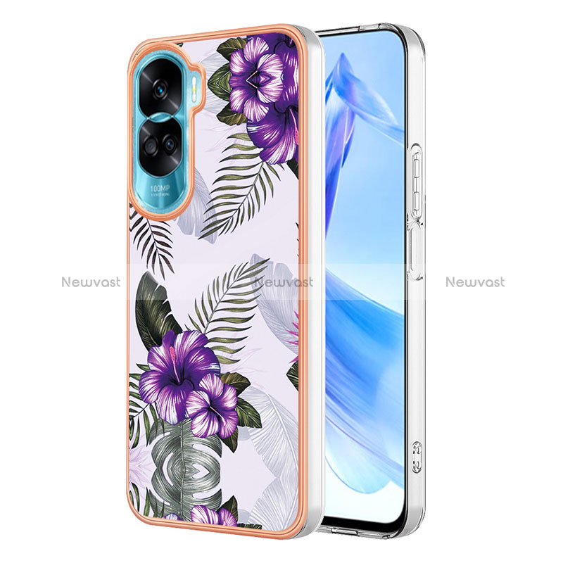 Silicone Candy Rubber Gel Fashionable Pattern Soft Case Cover YB3 for Huawei Honor 90 Lite 5G Purple