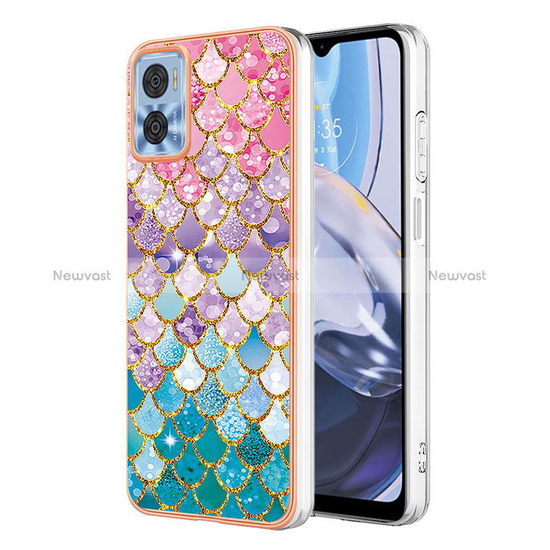 Silicone Candy Rubber Gel Fashionable Pattern Soft Case Cover YB3 for Motorola Moto E22 Colorful