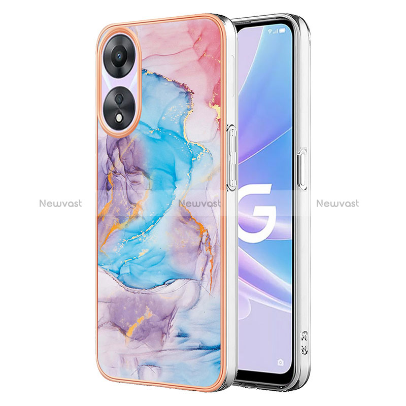 Silicone Candy Rubber Gel Fashionable Pattern Soft Case Cover YB3 for Oppo A78 5G Blue