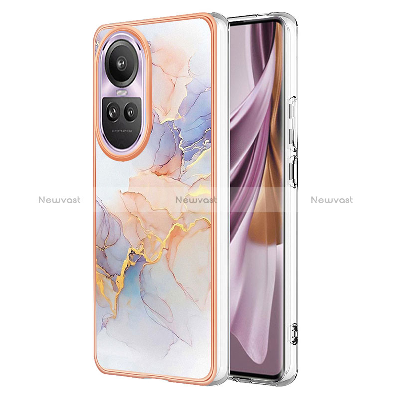 Silicone Candy Rubber Gel Fashionable Pattern Soft Case Cover YB3 for Oppo Reno10 5G Clove Purple