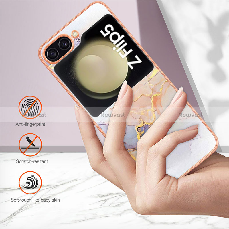 Silicone Candy Rubber Gel Fashionable Pattern Soft Case Cover YB3 for Samsung Galaxy Z Flip5 5G