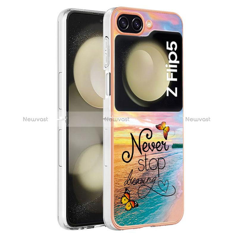 Silicone Candy Rubber Gel Fashionable Pattern Soft Case Cover YB3 for Samsung Galaxy Z Flip5 5G Mixed