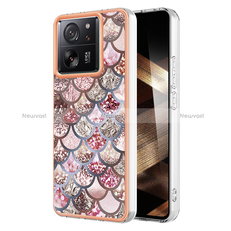 Silicone Candy Rubber Gel Fashionable Pattern Soft Case Cover YB3 for Xiaomi Mi 13T Pro 5G Brown