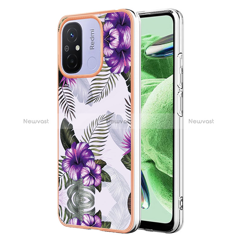 Silicone Candy Rubber Gel Fashionable Pattern Soft Case Cover YB3 for Xiaomi Poco C55 Purple