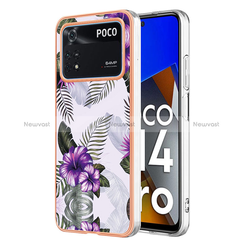 Silicone Candy Rubber Gel Fashionable Pattern Soft Case Cover YB3 for Xiaomi Poco M4 Pro 4G Purple