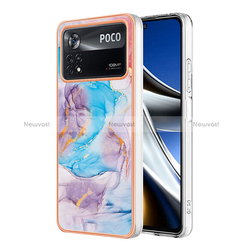 Silicone Candy Rubber Gel Fashionable Pattern Soft Case Cover YB3 for Xiaomi Poco X4 Pro 5G Blue