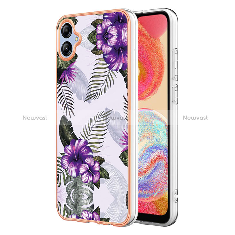 Silicone Candy Rubber Gel Fashionable Pattern Soft Case Cover YB4 for Samsung Galaxy A04 4G Purple