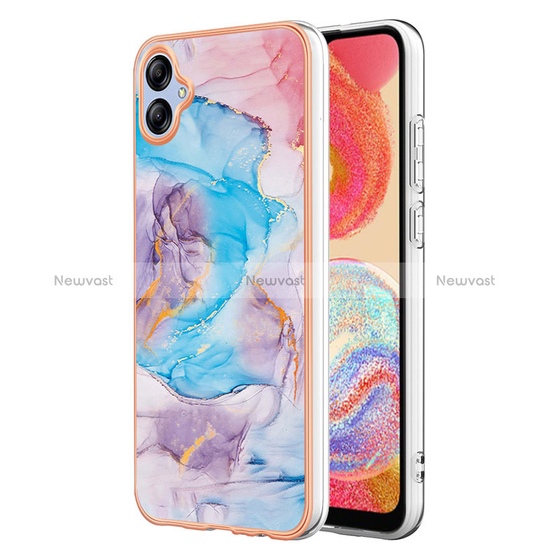 Silicone Candy Rubber Gel Fashionable Pattern Soft Case Cover YB4 for Samsung Galaxy M04 Blue