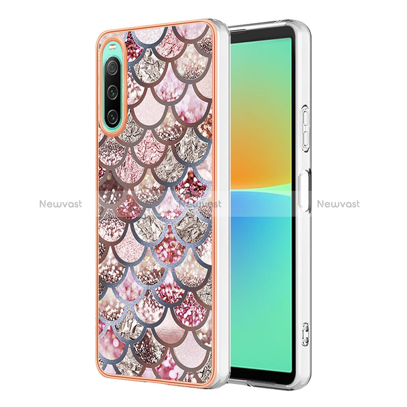 Silicone Candy Rubber Gel Fashionable Pattern Soft Case Cover YB4 for Sony Xperia 10 IV Brown