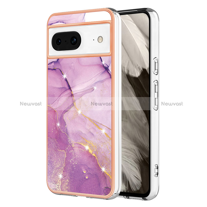 Silicone Candy Rubber Gel Fashionable Pattern Soft Case Cover YB5 for Google Pixel 8 5G Clove Purple